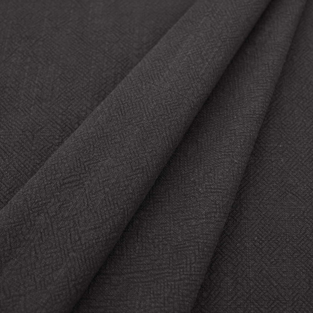 Stone washed Pure 100% Linen Natural Dressmaking Dress Trouser Heavy Weight Textured Drape Sustainable Fabric Material Woven  Dark Grey