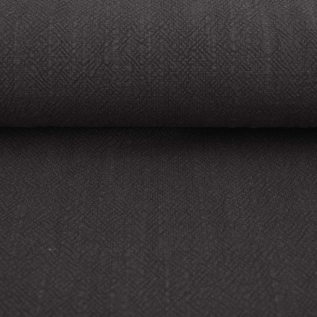 Stone washed Pure 100% Linen Natural Dressmaking Dress Trouser Heavy Weight Textured Drape Sustainable Fabric Material Woven  Dark Grey