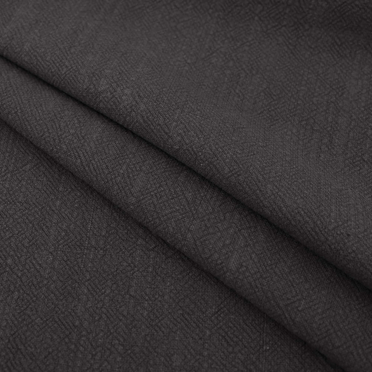 Stone washed Pure 100% Linen Natural Dressmaking Dress Trouser Heavy Weight Textured Drape Sustainable Fabric Material Woven  Dark Grey