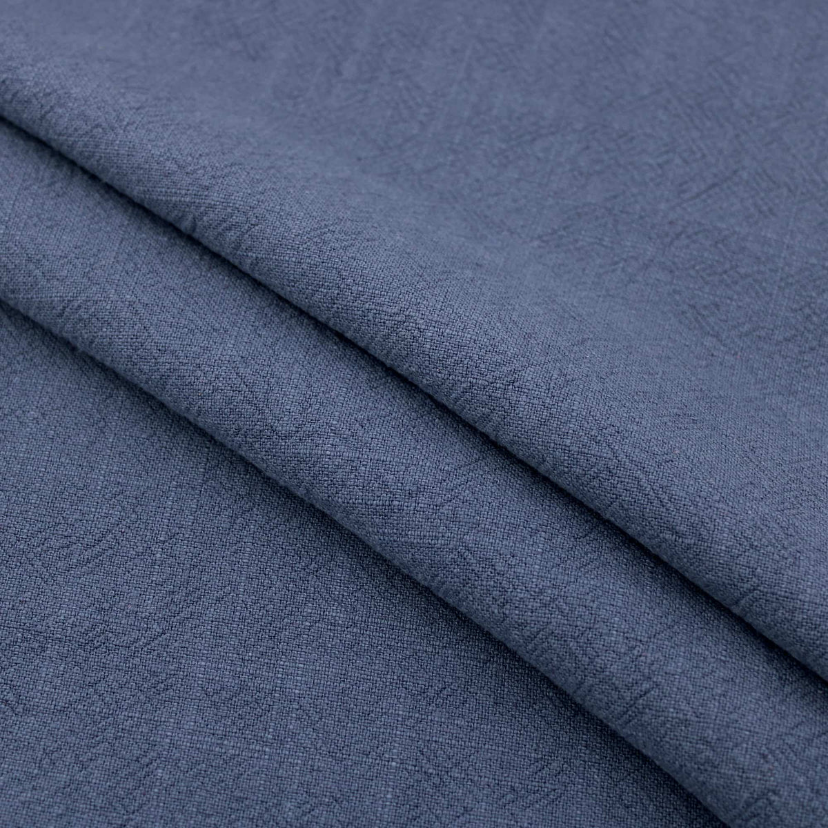 Stone washed Pure 100% Linen Natural Dressmaking Dress Trouser Heavy Weight Textured Drape Sustainable Fabric Material Woven  Denim