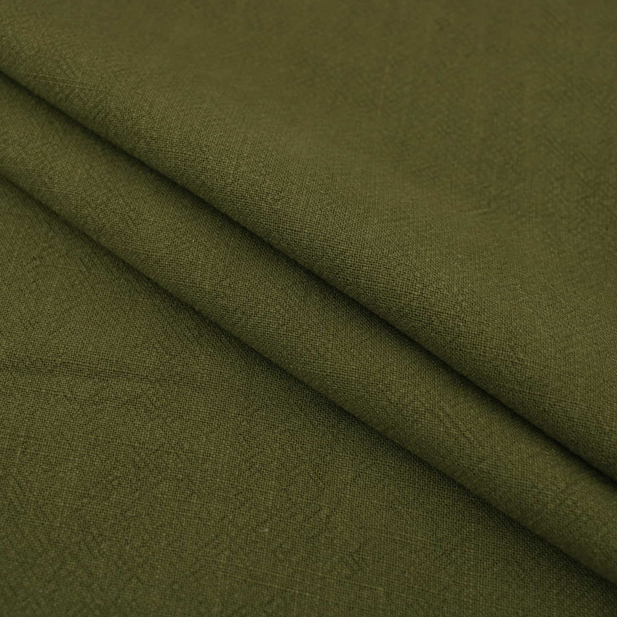 Stone washed Pure 100% Linen Natural Dressmaking Dress Trouser Heavy Weight Textured Drape Sustainable Fabric Material Woven  Khaki