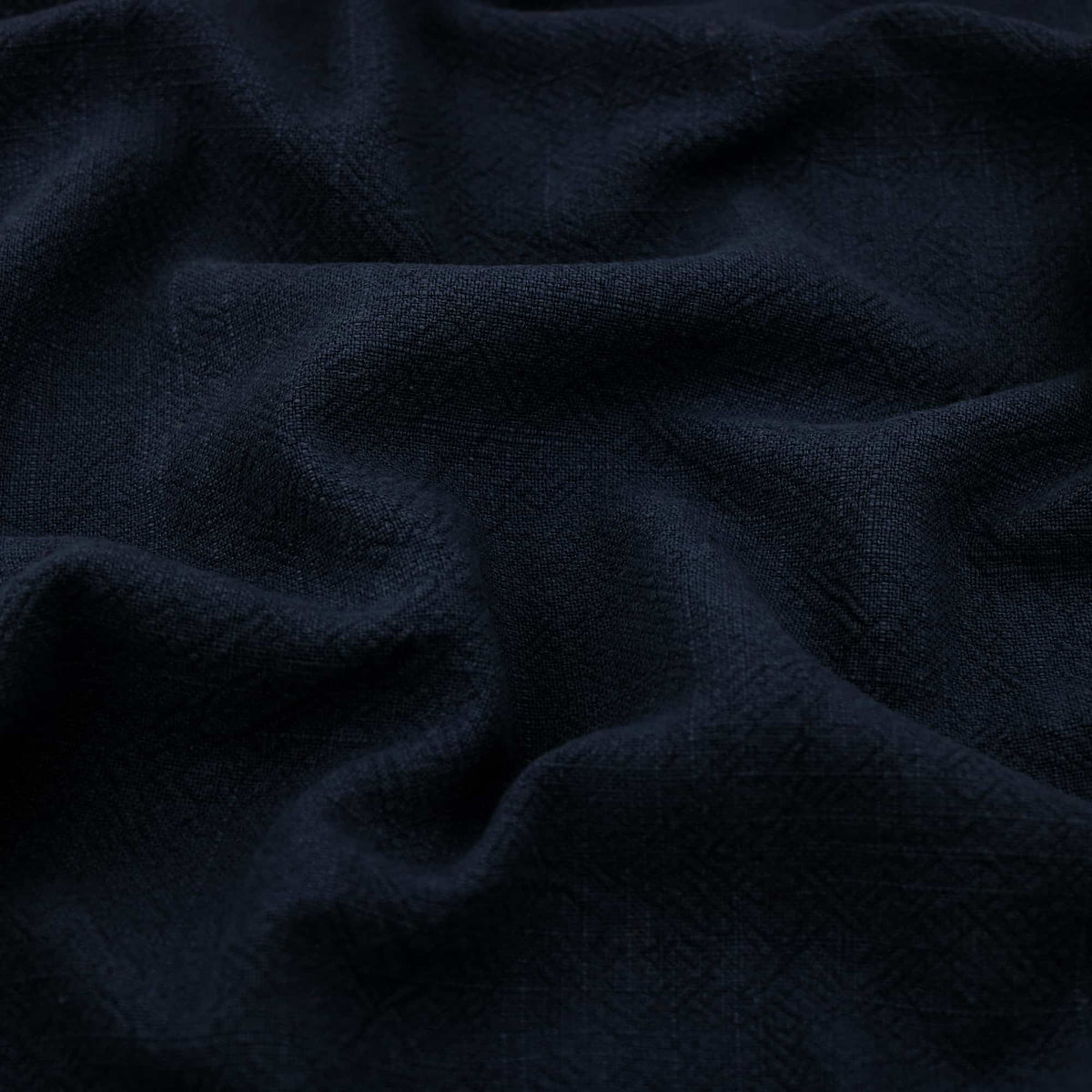 Stone washed Pure 100% Linen Natural Dressmaking Dress Trouser Heavy Weight Textured Drape Sustainable Fabric Material Woven  Navy