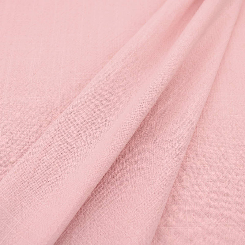 Stone washed Pure 100% Linen Natural Dressmaking Dress Trouser Heavy Weight Textured Drape Sustainable Fabric Material Woven  Pink