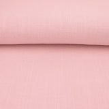 Stone washed Pure 100% Linen Natural Dressmaking Dress Trouser Heavy Weight Textured Drape Sustainable Fabric Material Woven  Pink