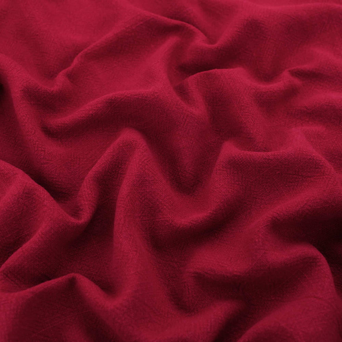 Stone washed Pure 100% Linen Natural Dressmaking Dress Trouser Heavy Weight Textured Drape Sustainable Fabric Material Woven  Red