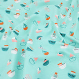 Summer Party Stretch Cotton Jersey Fabric Dressmaking Girls Boys Children Childrenswear OEKO TEX soft pattern print sewing sea beach boats ships material Yachts and Boats