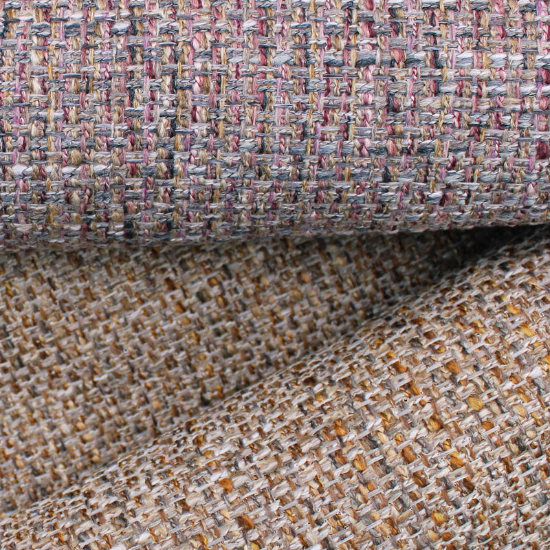 basket weave durable tweed fabric  Gold Brown