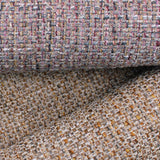 basket weave durable tweed fabric  Gold Pink