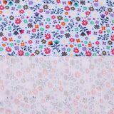 floral print cotton jersey stretch soft fabric Blue