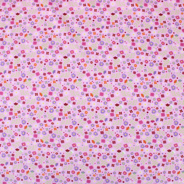 floral print cotton jersey stretch soft fabric Pink