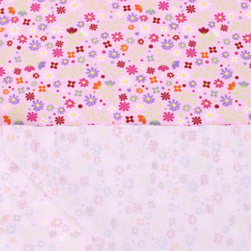 floral print cotton jersey stretch soft fabric Pink