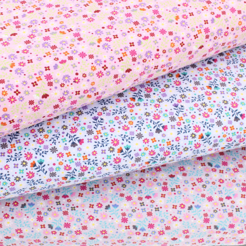 floral print cotton jersey stretch soft fabric Pink