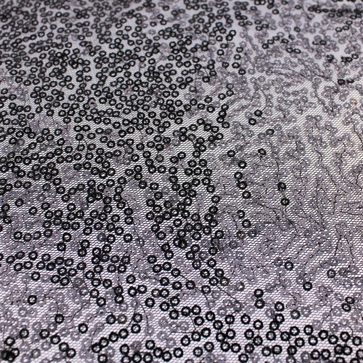 tiny sequins on mesh fabric for party dressmaking Black