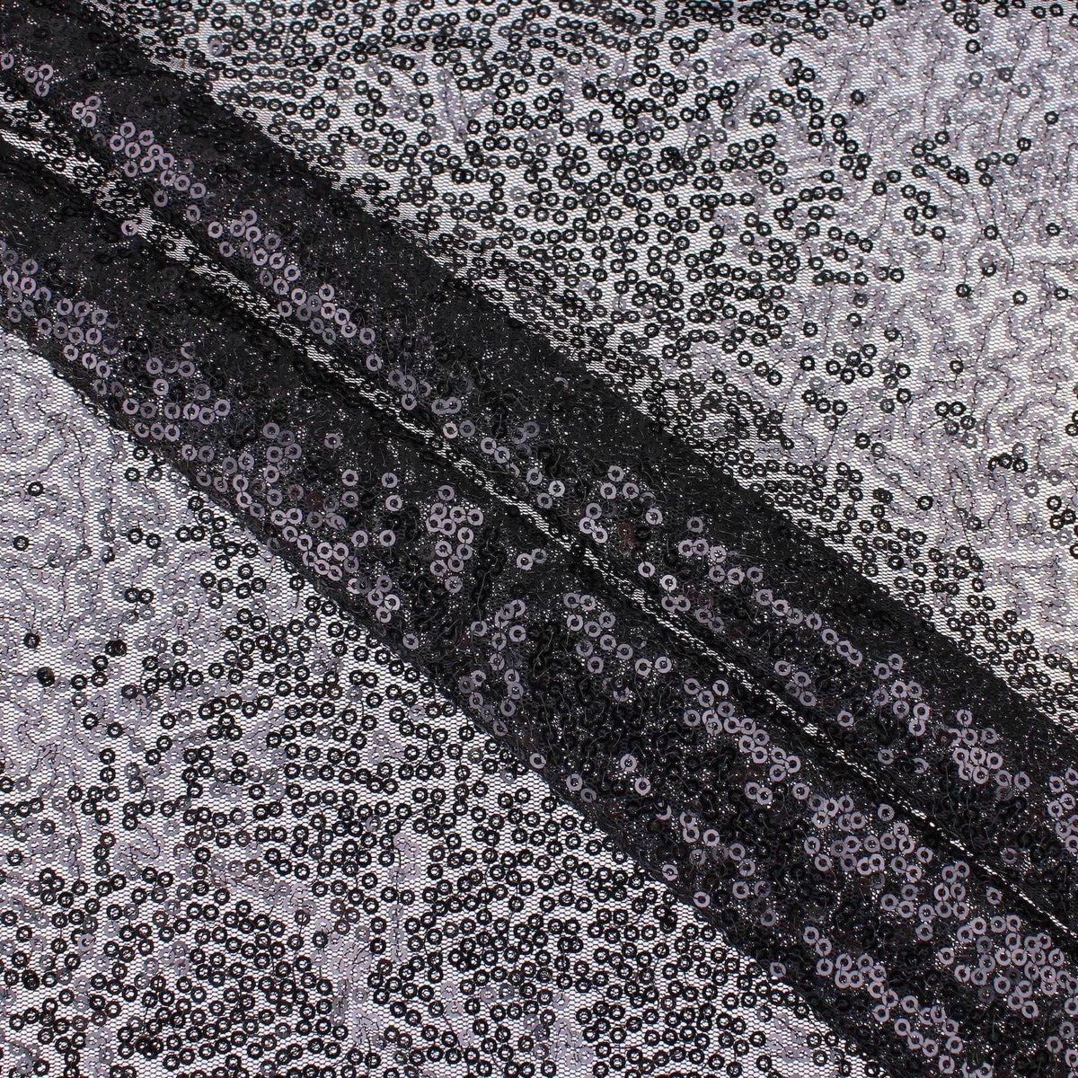 tiny sequins on mesh fabric for party dressmaking Black