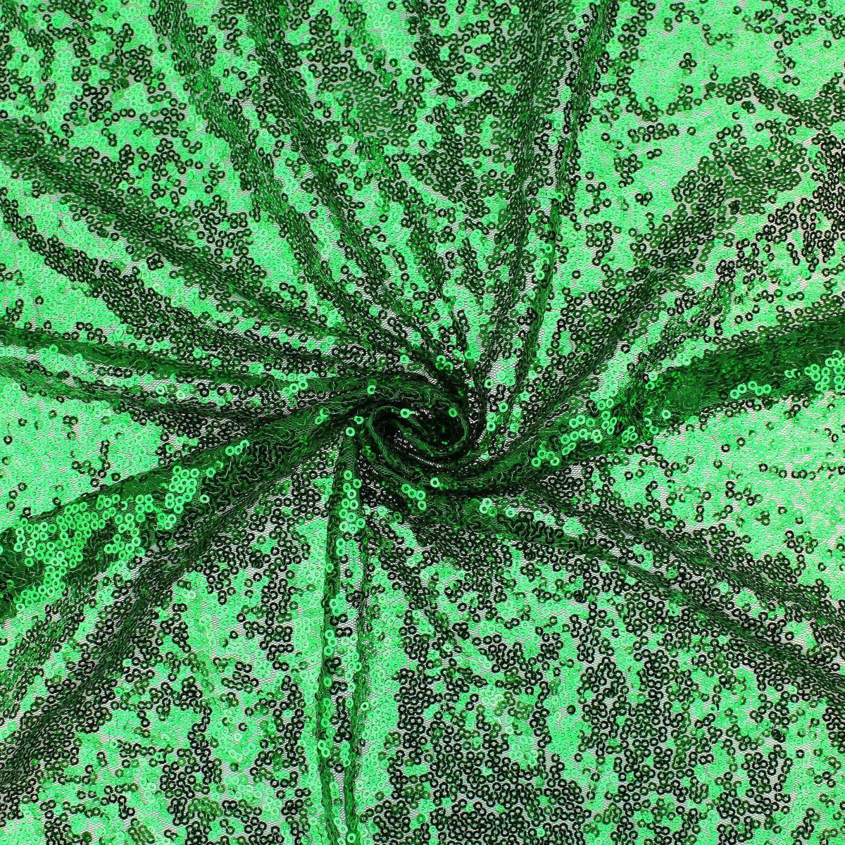 tiny sequins on mesh fabric for party dressmaking Green