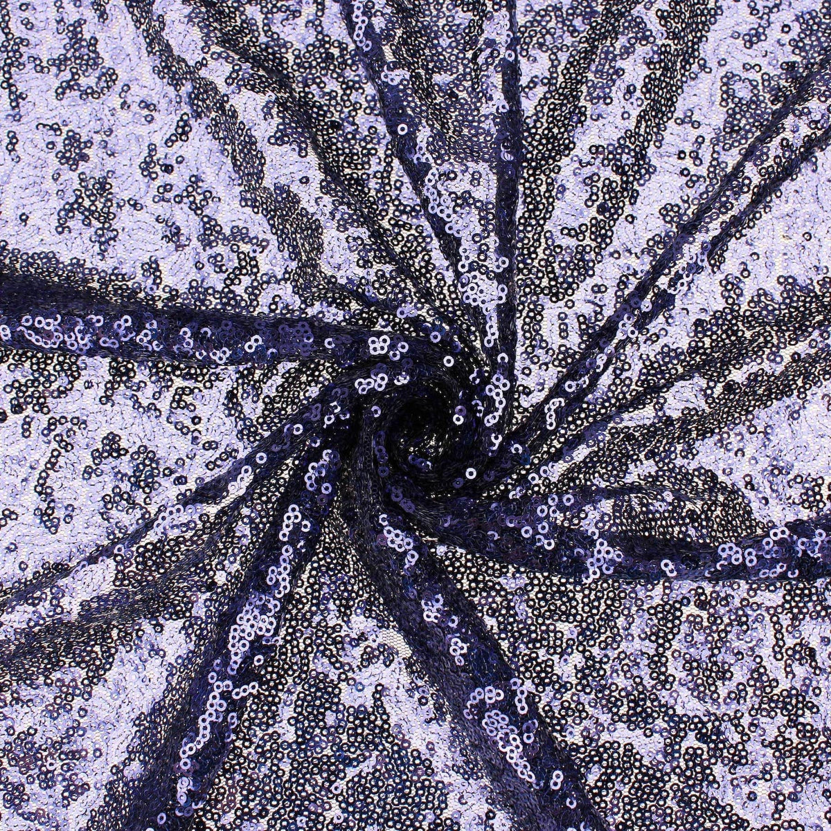 tiny sequins on mesh fabric for party dressmaking Navy
