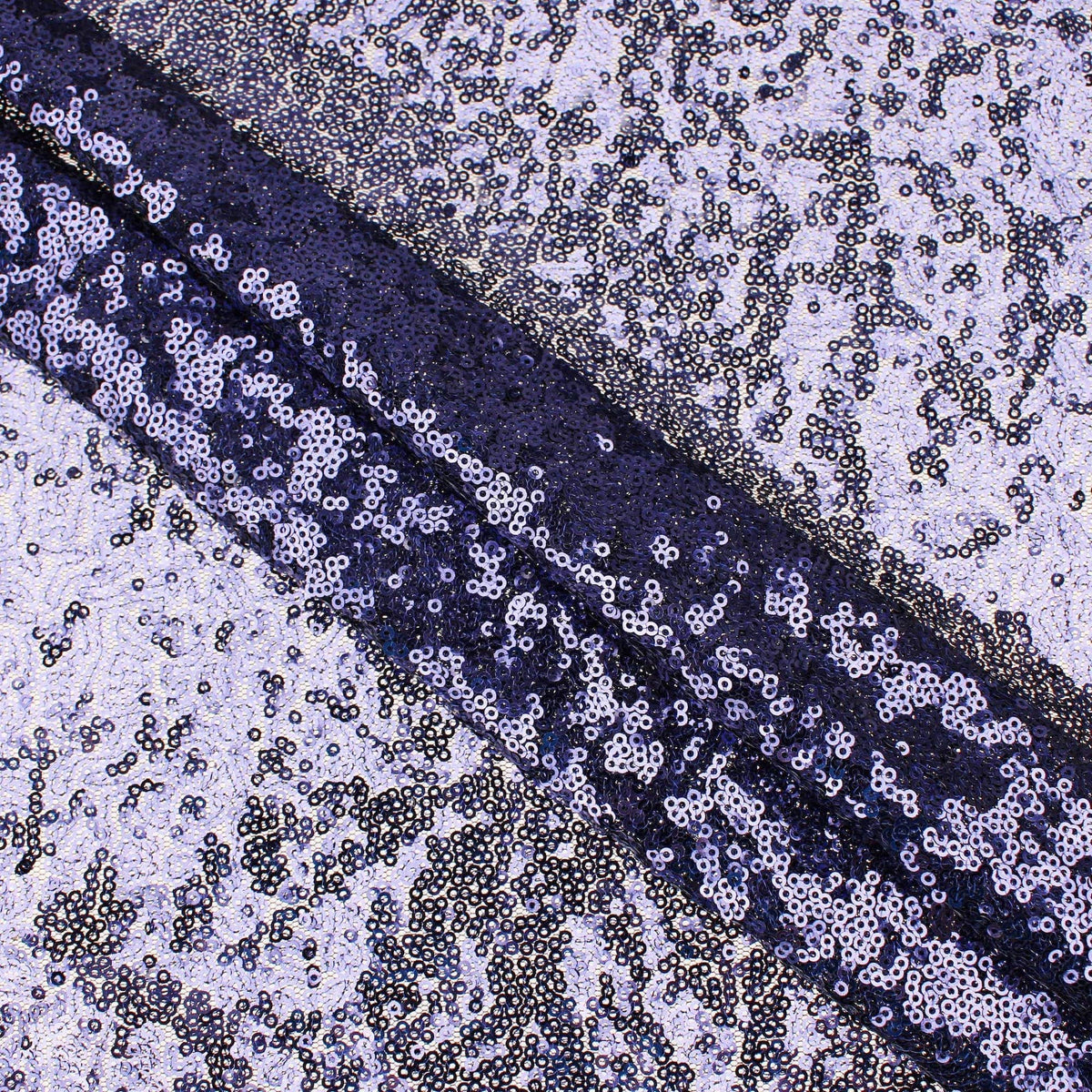 tiny sequins on mesh fabric for party dressmaking Navy