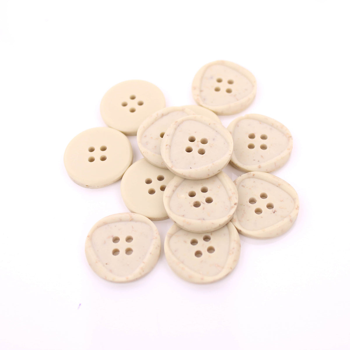 Theo 4 hole Sew On Matt Round Cream Button Cream