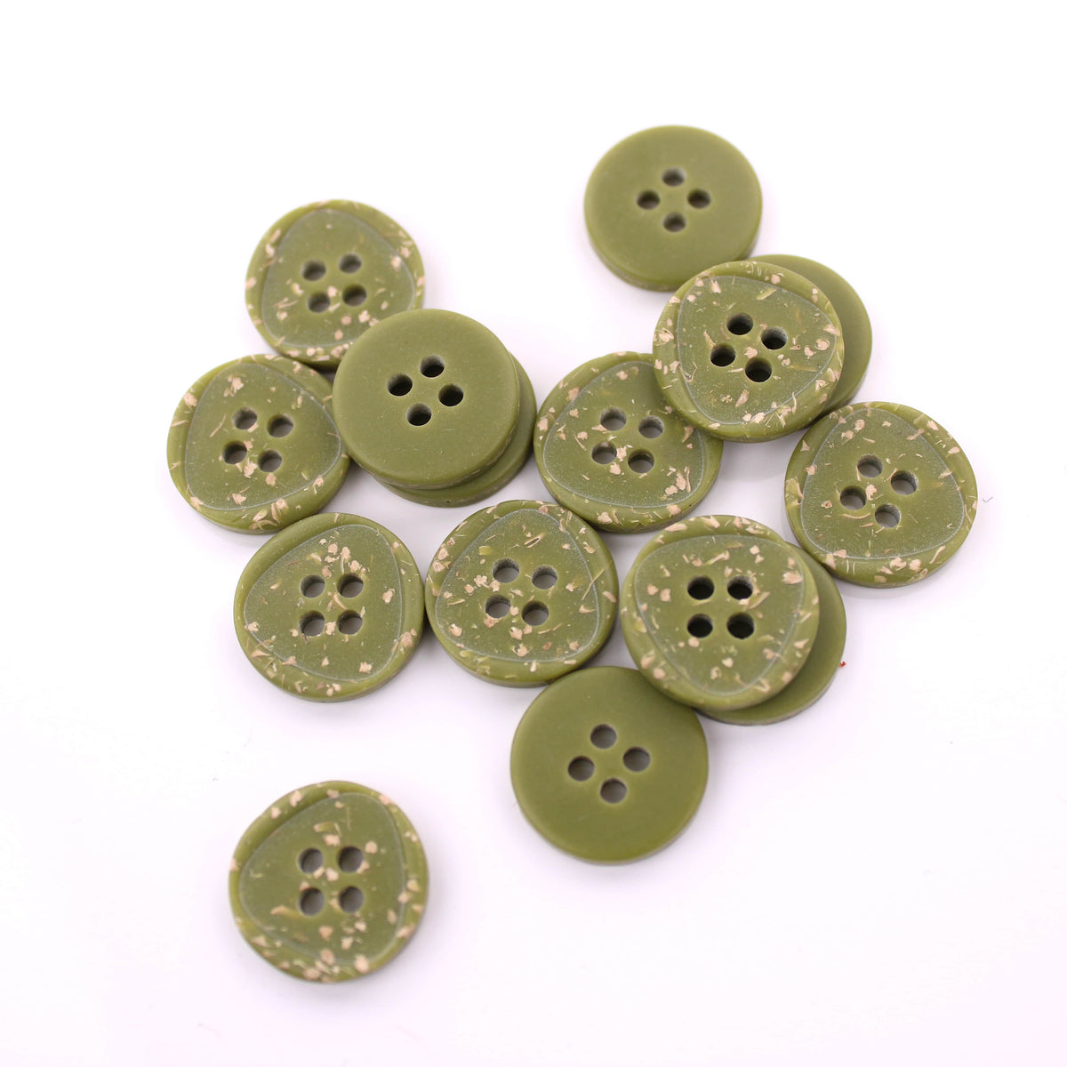 Theo 4 hole Sew On Matt Round Green Button Green