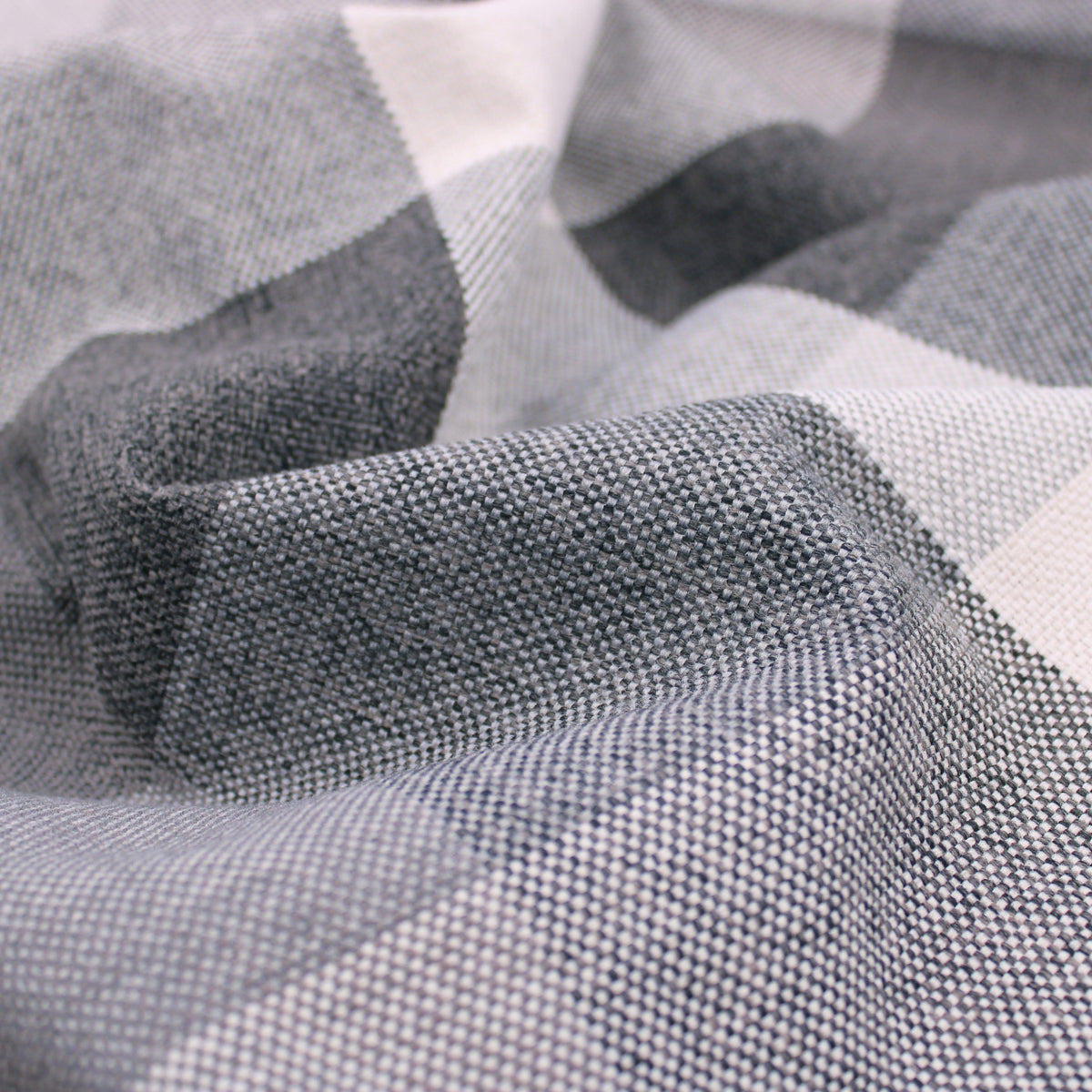 plain weave checked upholstery fabric Charcoal