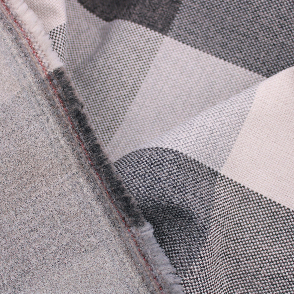 plain weave checked upholstery fabric Charcoal