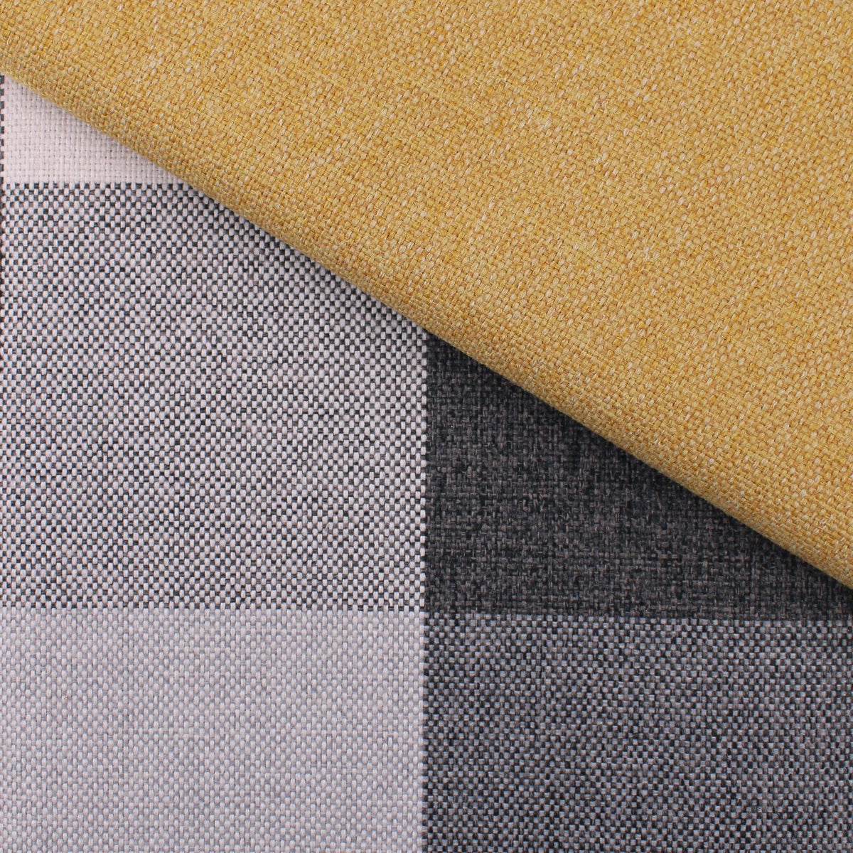 plain weave checked upholstery fabric Charcoal