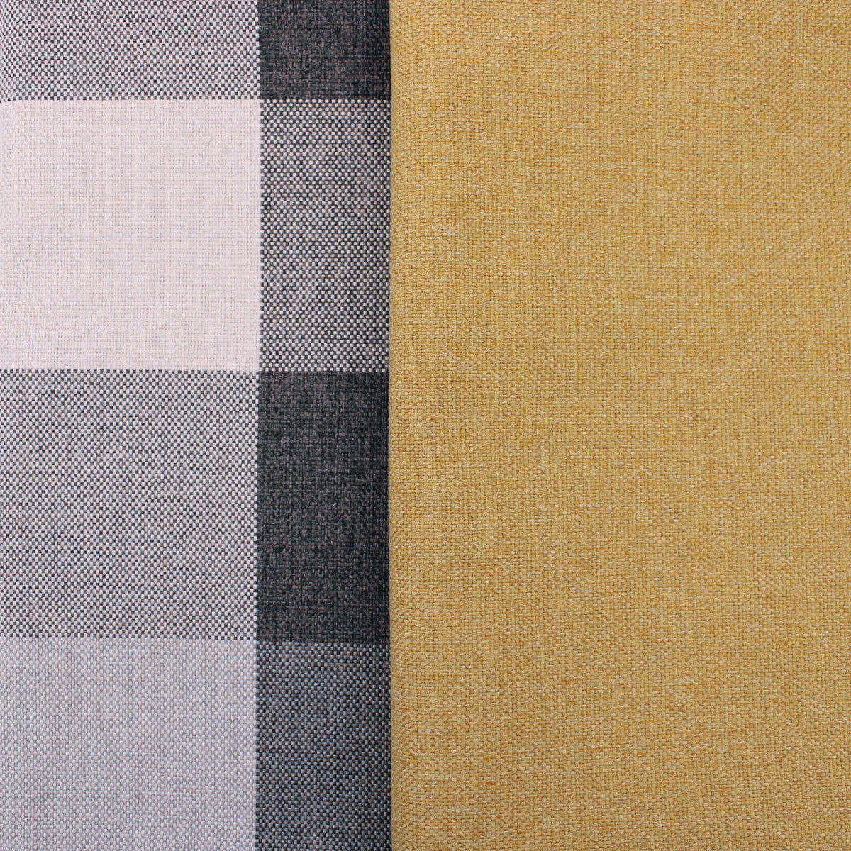plain weave checked upholstery fabric Charcoal