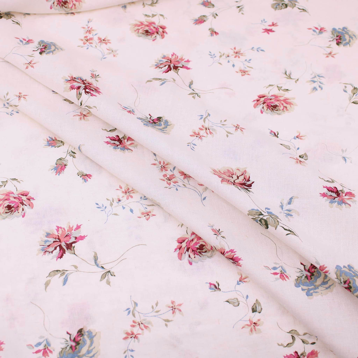 Vintage Flowers Linen Viscose Florals Pattern Dressmaking Women Fabric material sustainable woven Print  Natural