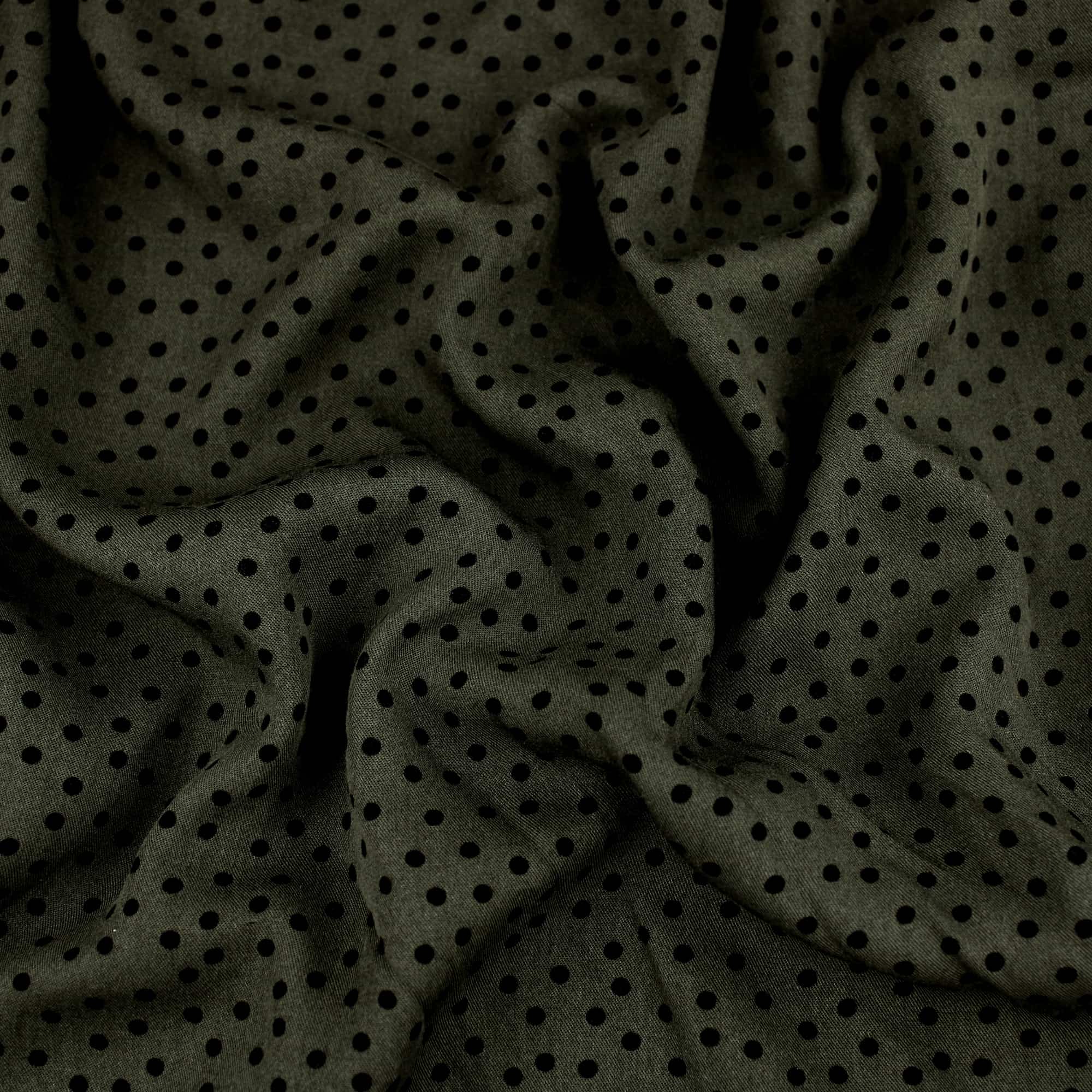 Khaki Silver Foil Viscose Blend Novelty 1030 - 1