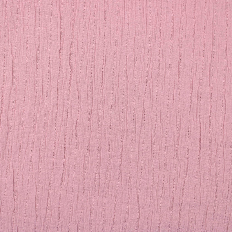 Visible Line Stitches Dobby Double Gauze - Rose Pink