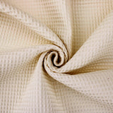 soft towelling woven cotton waffle fabric Beige