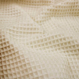 soft towelling woven cotton waffle fabric Beige