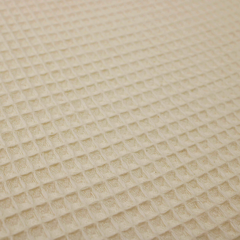 soft towelling woven cotton waffle fabric Beige