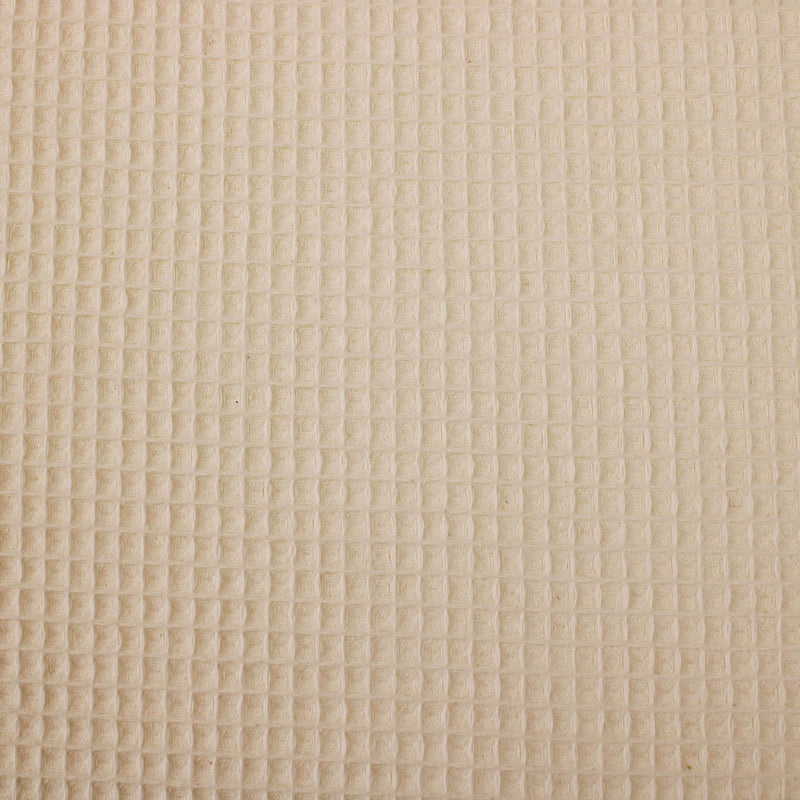 soft towelling woven cotton waffle fabric Beige