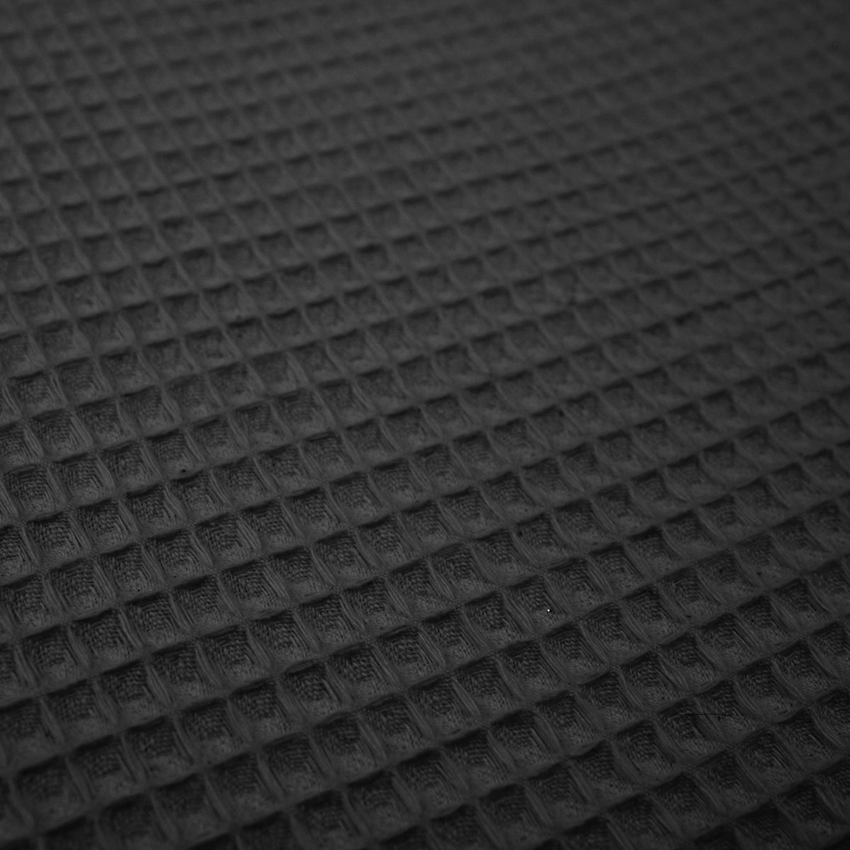 soft towelling woven cotton waffle fabric  Black