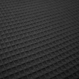 soft towelling woven cotton waffle fabric  Black