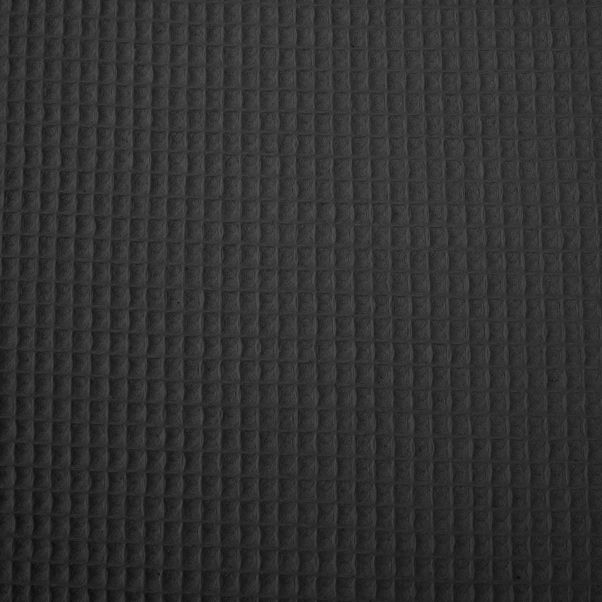 soft towelling woven cotton waffle fabric  Black