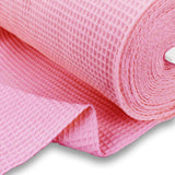 soft towelling woven cotton waffle fabric Pink