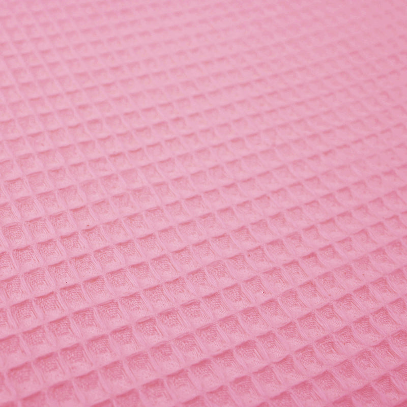 soft towelling woven cotton waffle fabric Pink