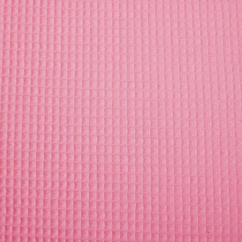 soft towelling woven cotton waffle fabric Pink