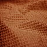 soft towelling woven cotton waffle fabric  Rust