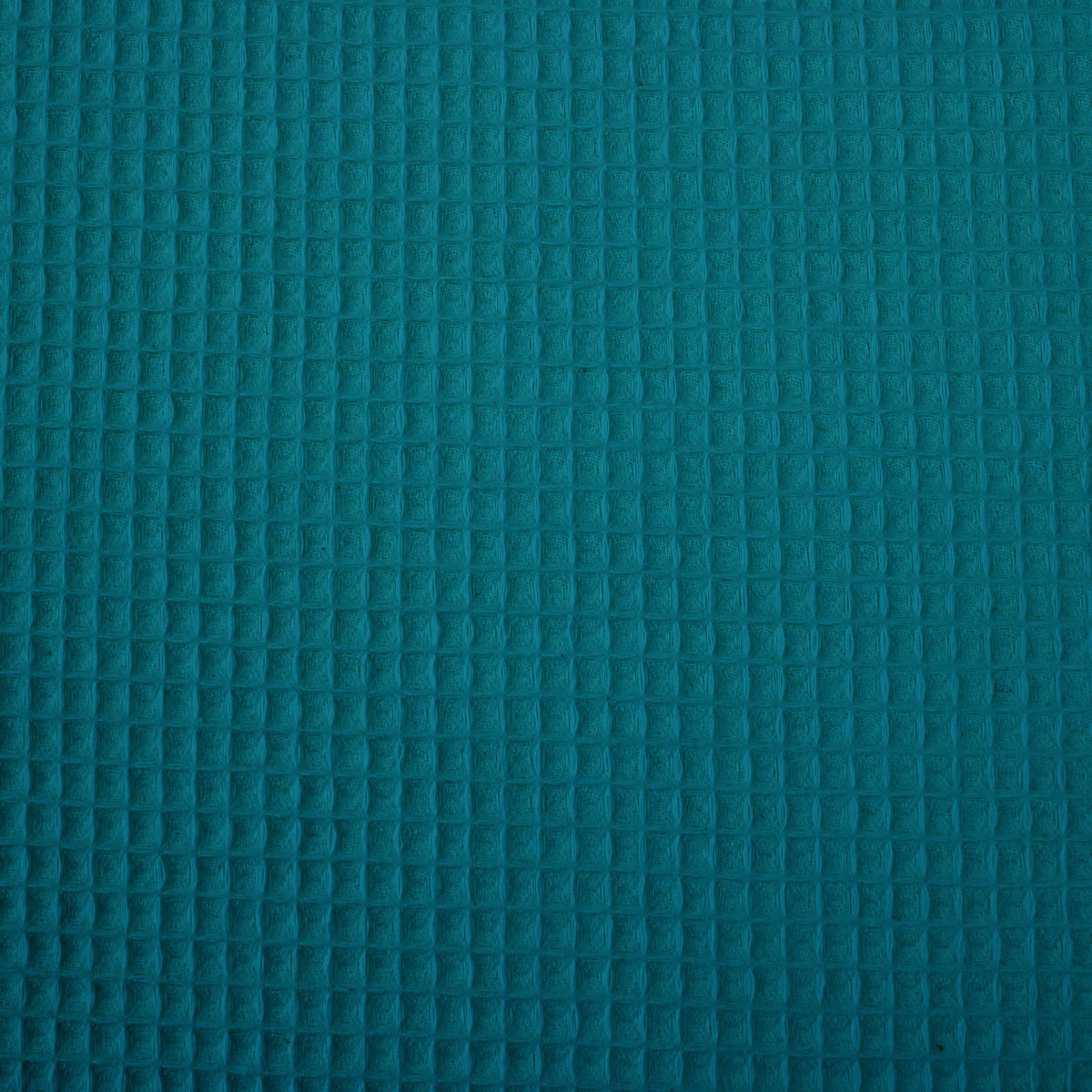 soft towelling woven cotton waffle fabric  Teal