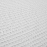 soft towelling woven cotton waffle fabric White