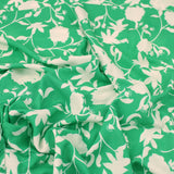 White Foilage On Green Tencel Lawn - Green