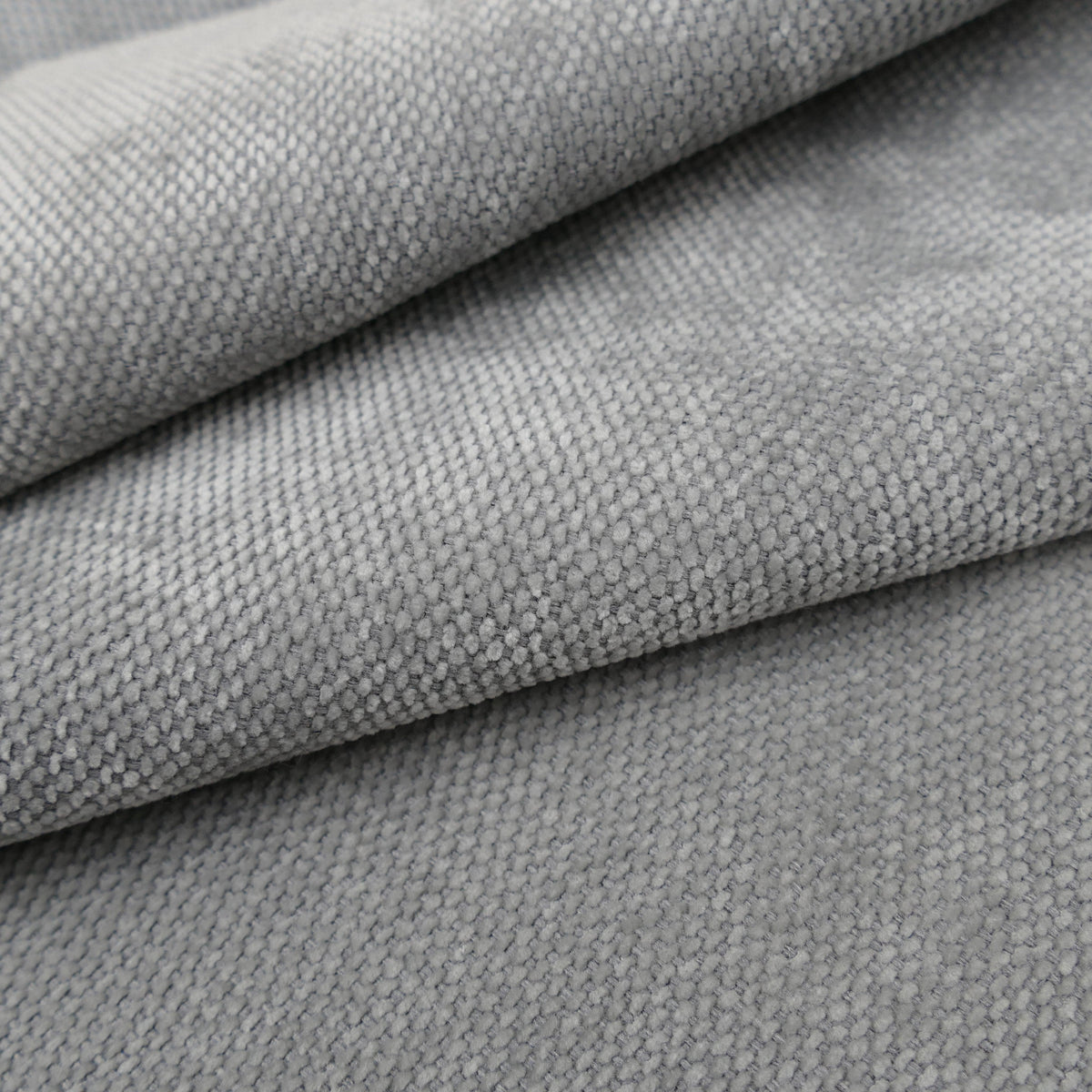 Smooth chenille soft furnishing upcycling fabric Grey